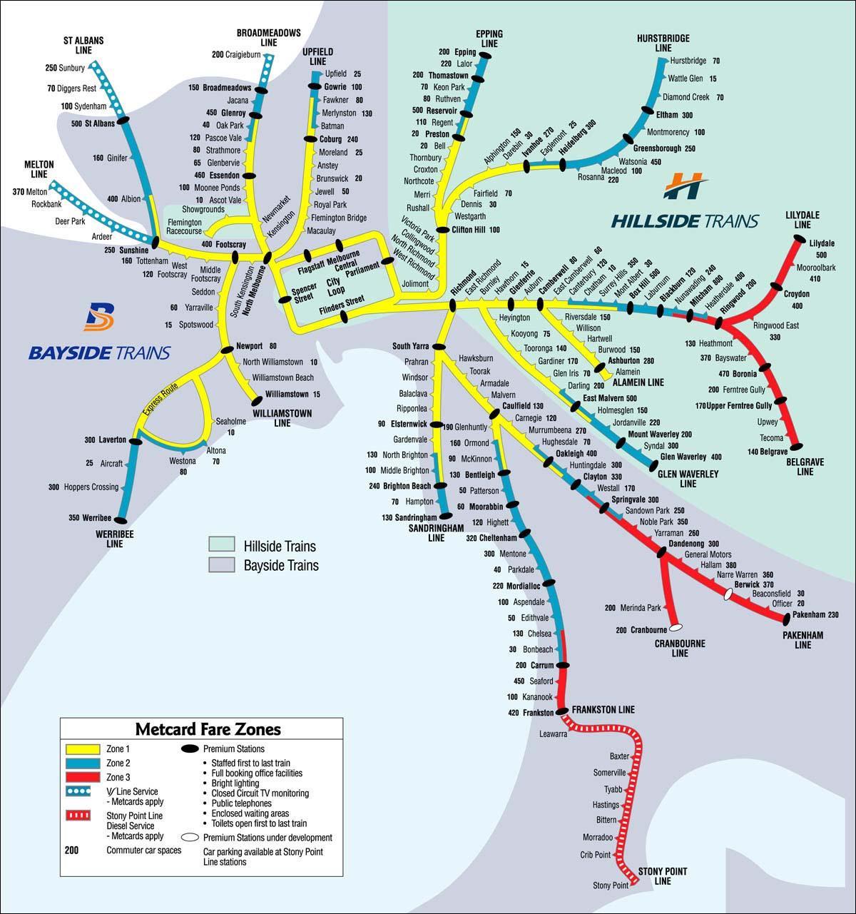 spoor kaart Melbourne