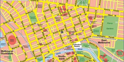 Kaart van die cbd Melbourne