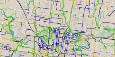 Die fiets paaie Melbourne kaart