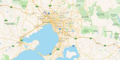 Kaart van Melbourne en voorstede