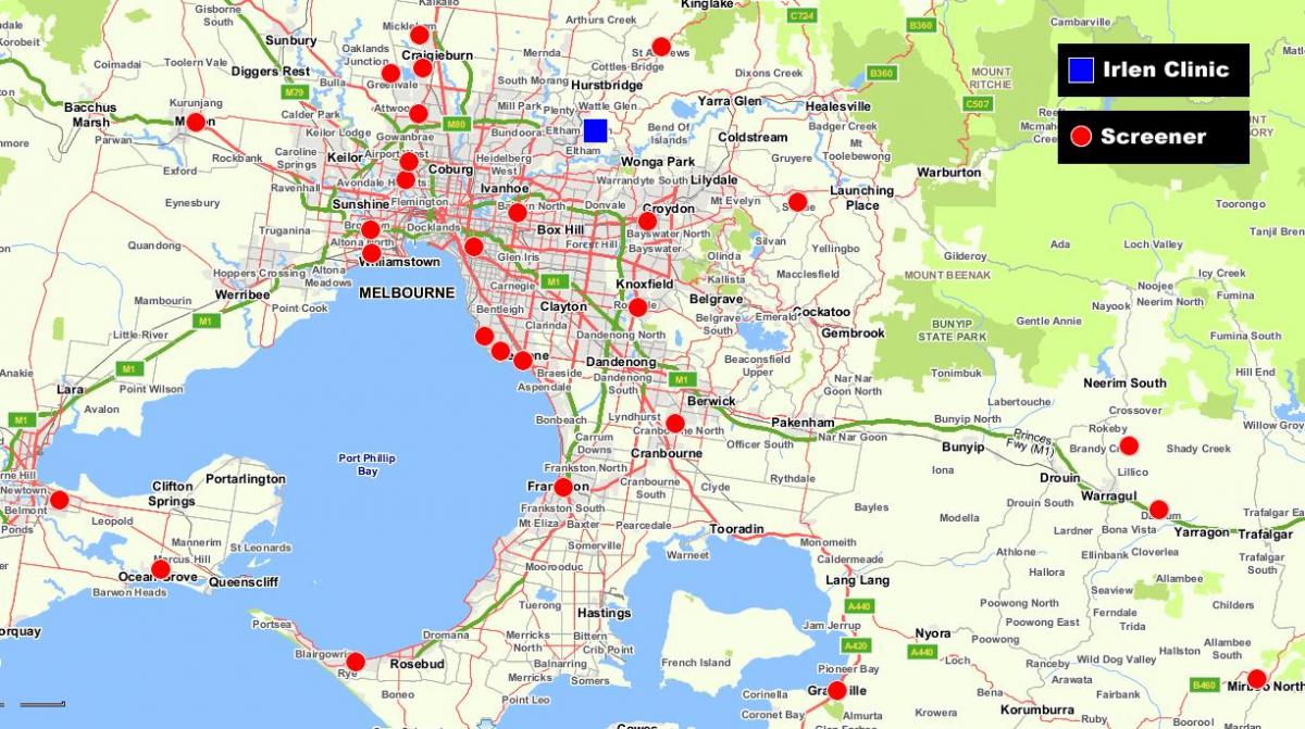 kaart van groter Melbourne