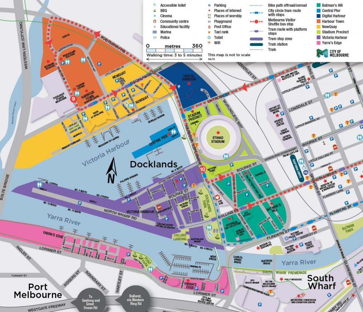 havengebied kaart Melbourne