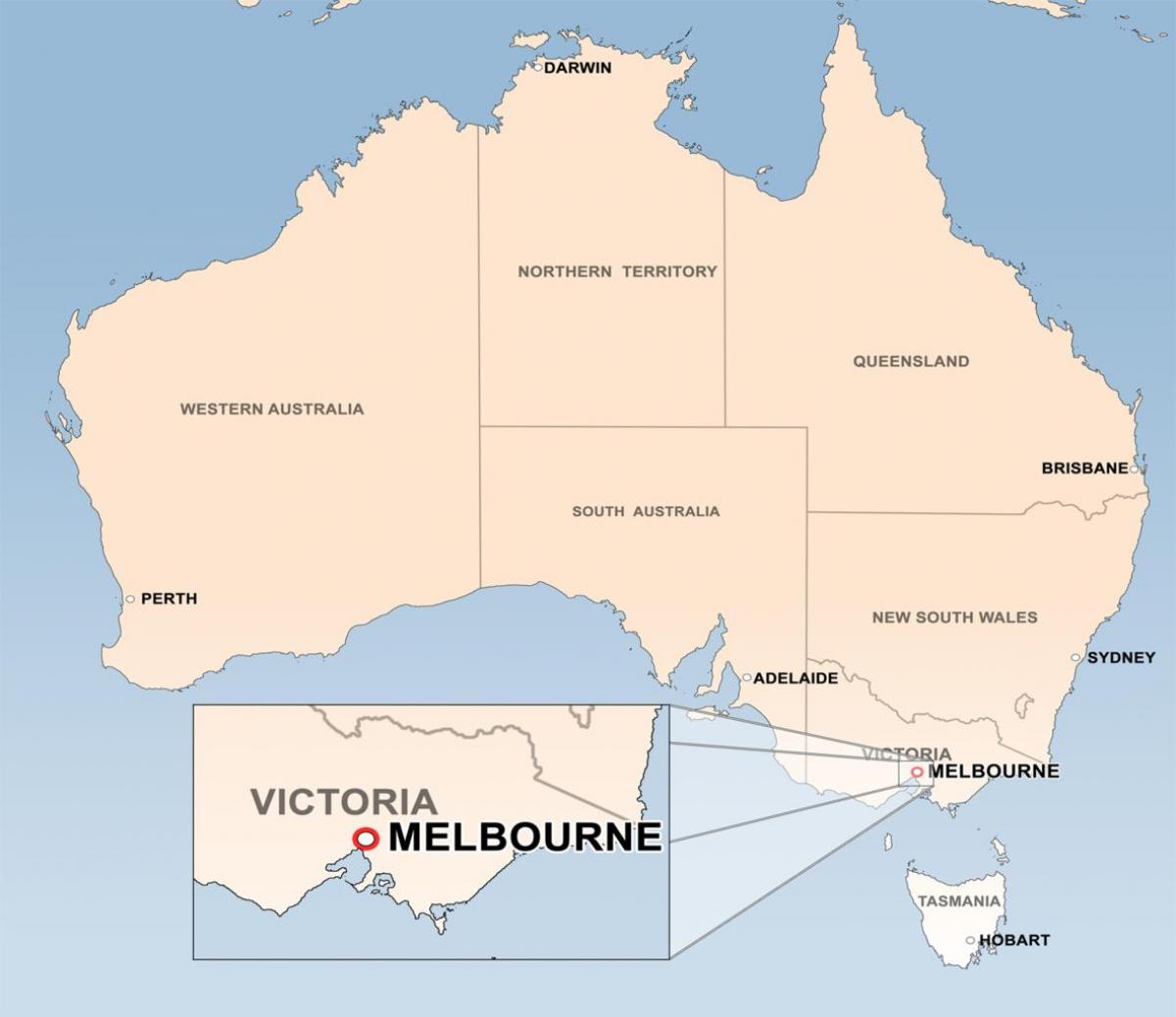 kaart van Melbourne, Australië