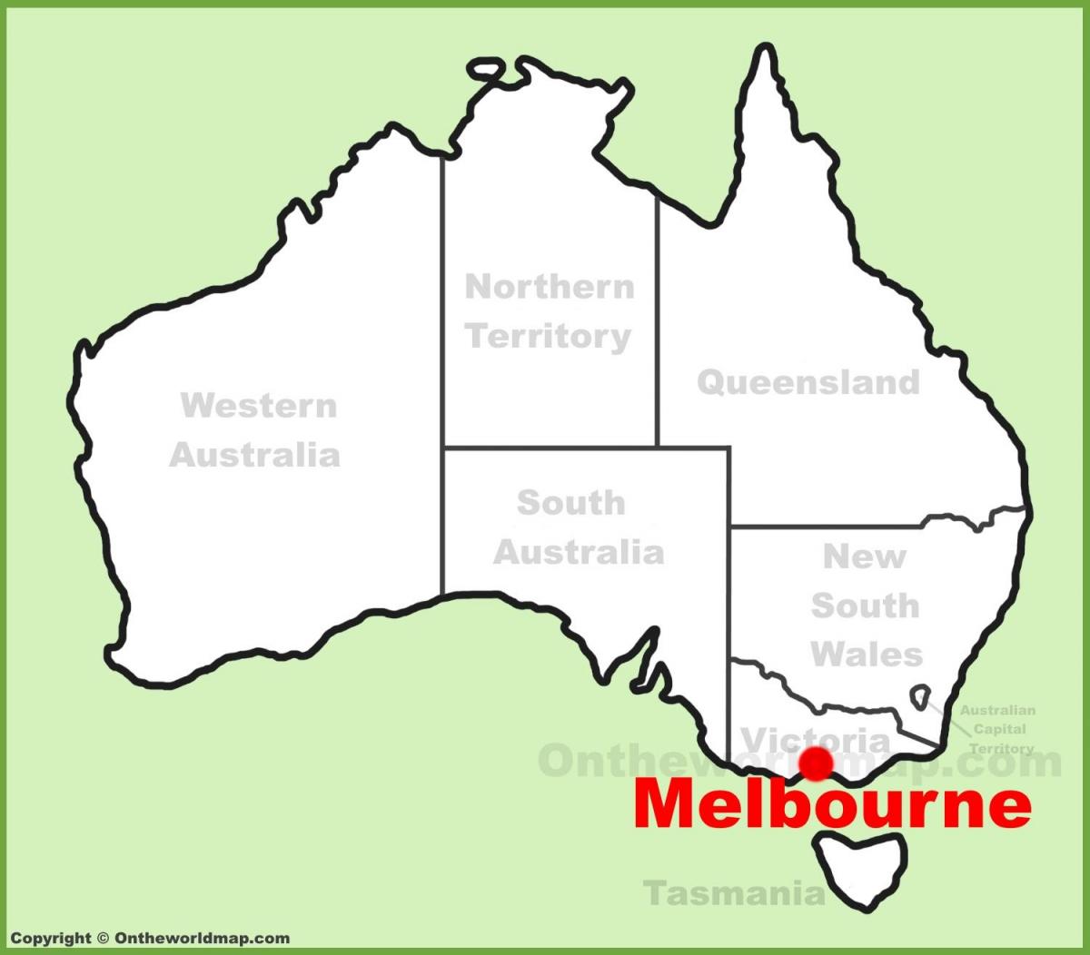 kaart Melbourne, Australië