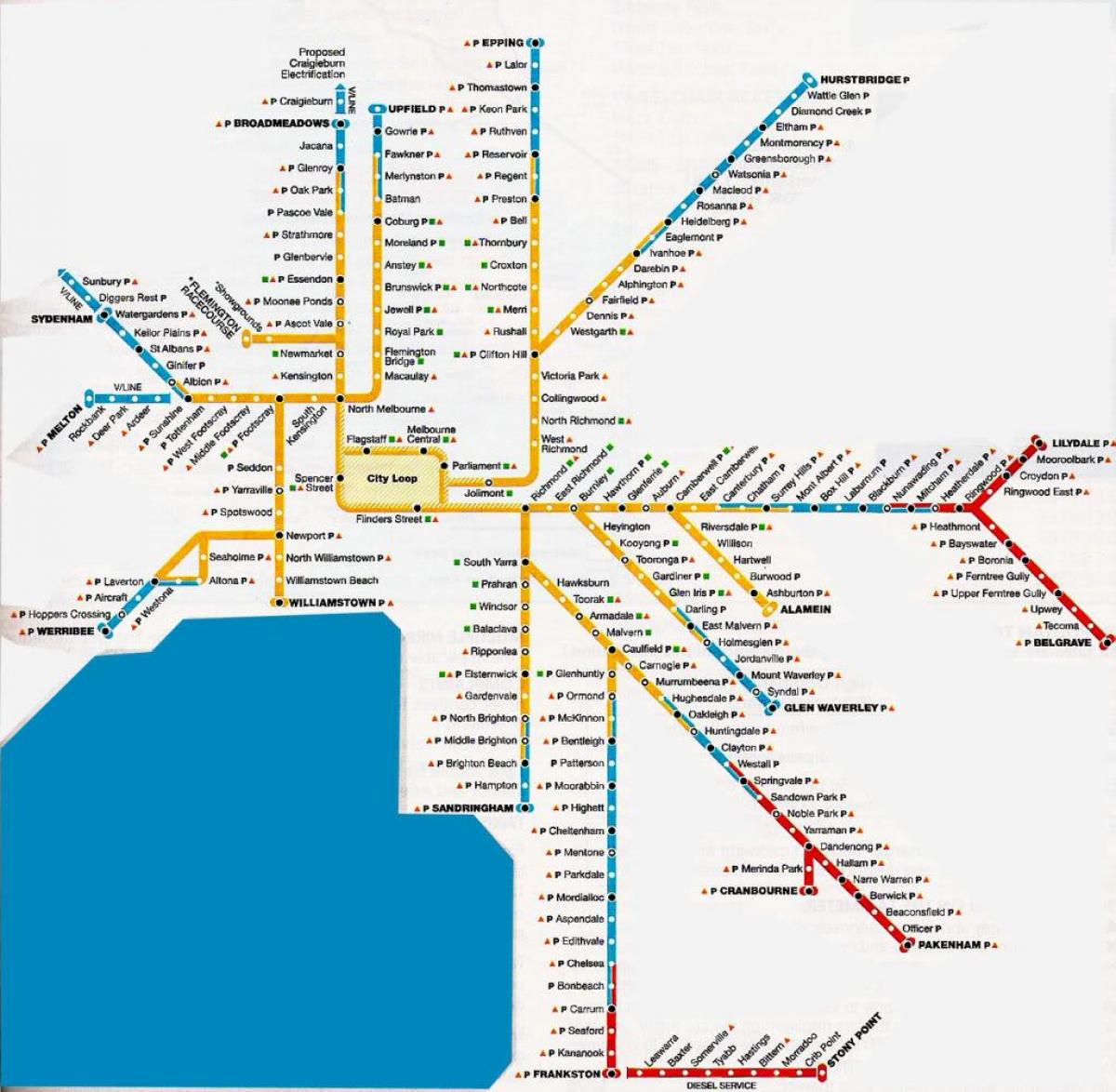 Melbourne metropolitaanse gebied kaart