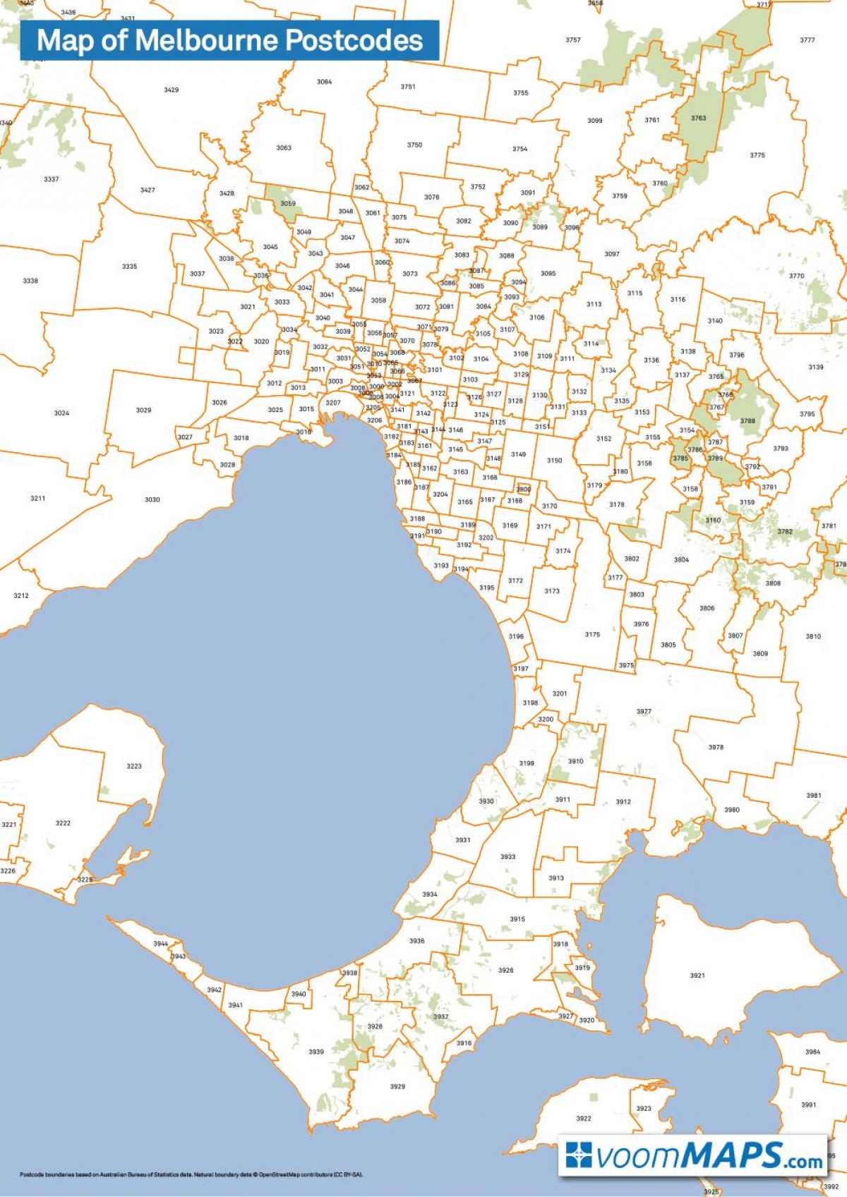 kaart van Melbourne post