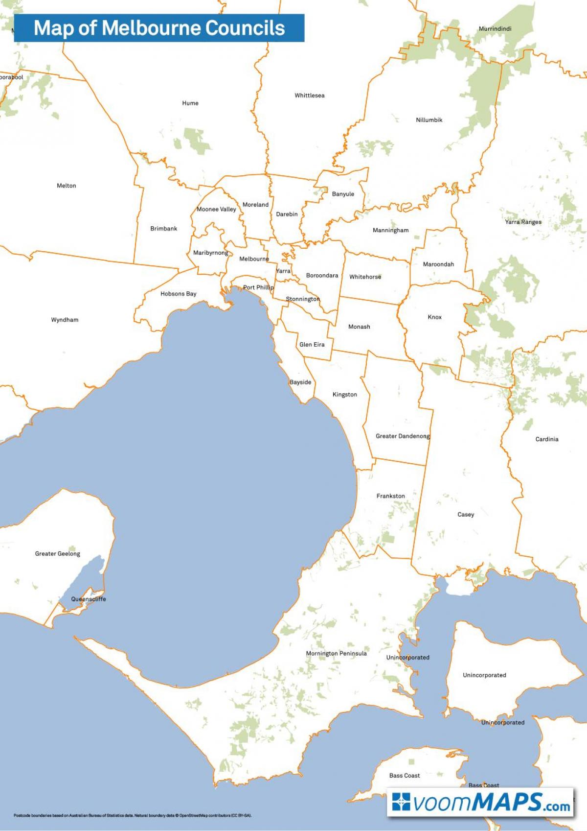 kaart van Melbourne rade
