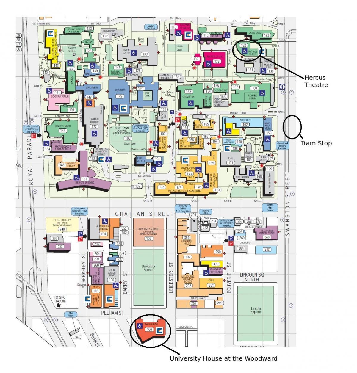 Victoria universiteit kampus kaart