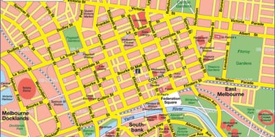 Kaart Melbourne city