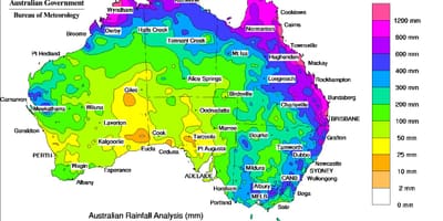 Melbourne reën kaart